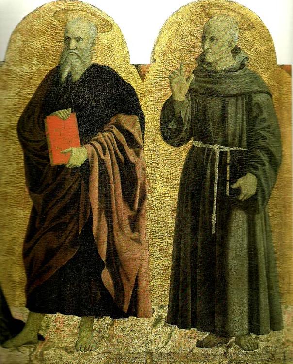 Piero della Francesca sts andrew and bernardino of siena from the polyptych of the misericordia Norge oil painting art
